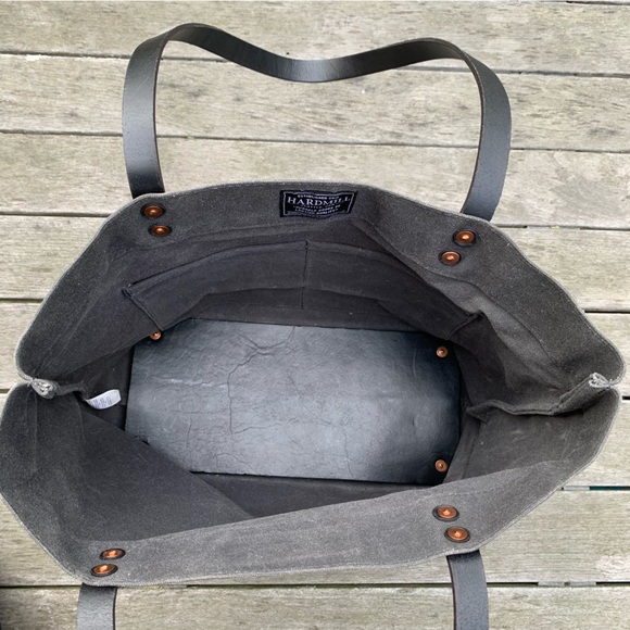 Hardmill Waxed Canvas Charcoal Gray Market Tote - Picture 9 of 15